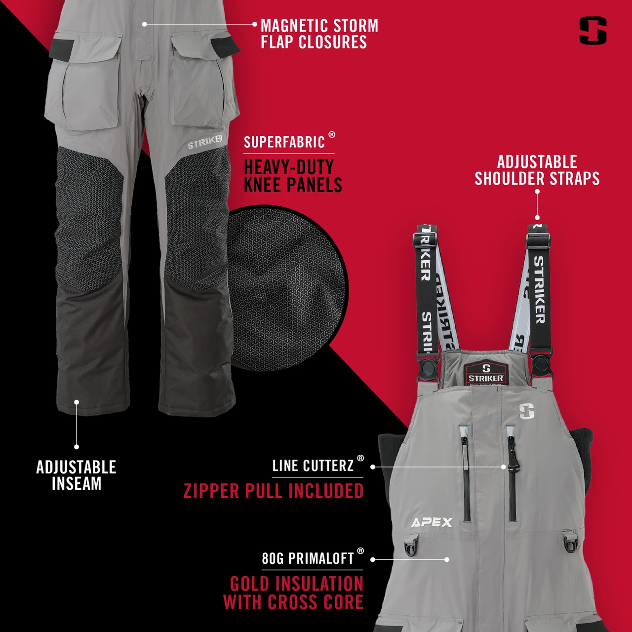 Striker Ice - Men's Apex Bib - Smoke 3 Striker Ice - Men's Apex Bib - Smoke - Image 3