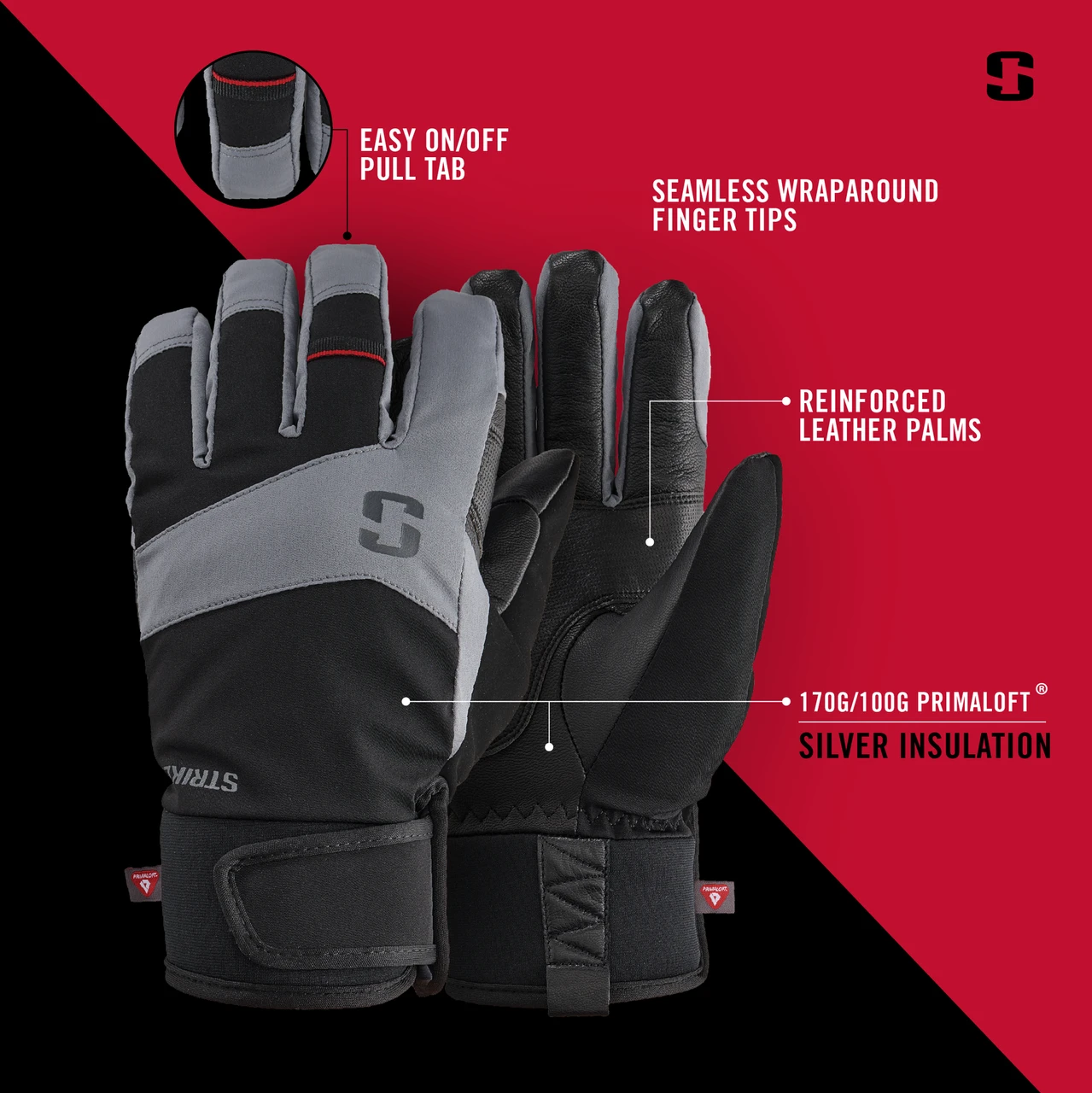 Striker Ice - Apex Gloves - Black / Gray 3 Striker Ice - Apex Gloves - Black / Gray - Image 3
