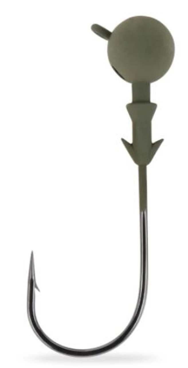 Mustad Elite Football Jig Head - 1X Strong - 1/2oz - 4/0 Matte Olive Green 1 Mustad Elite Football Jig Head - 1X Strong - 1/2oz - 4/0 Matte Olive Green