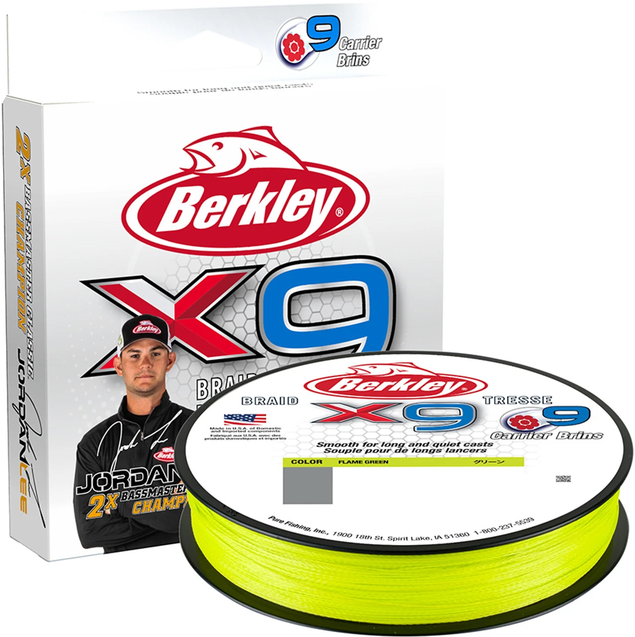 Berkley Jordan Lee X9 Braided Line - Flame Green 1 Berkley Jordan Lee X9 Braided Line - Flame Green