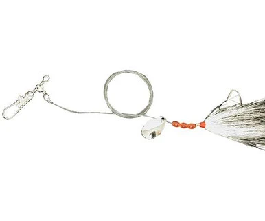 Eagle Claw Lazer Sharp L908 Fluke Spinner White Bucktail Rig 1 Eagle Claw Lazer Sharp L908 Fluke Spinner White Bucktail Rig