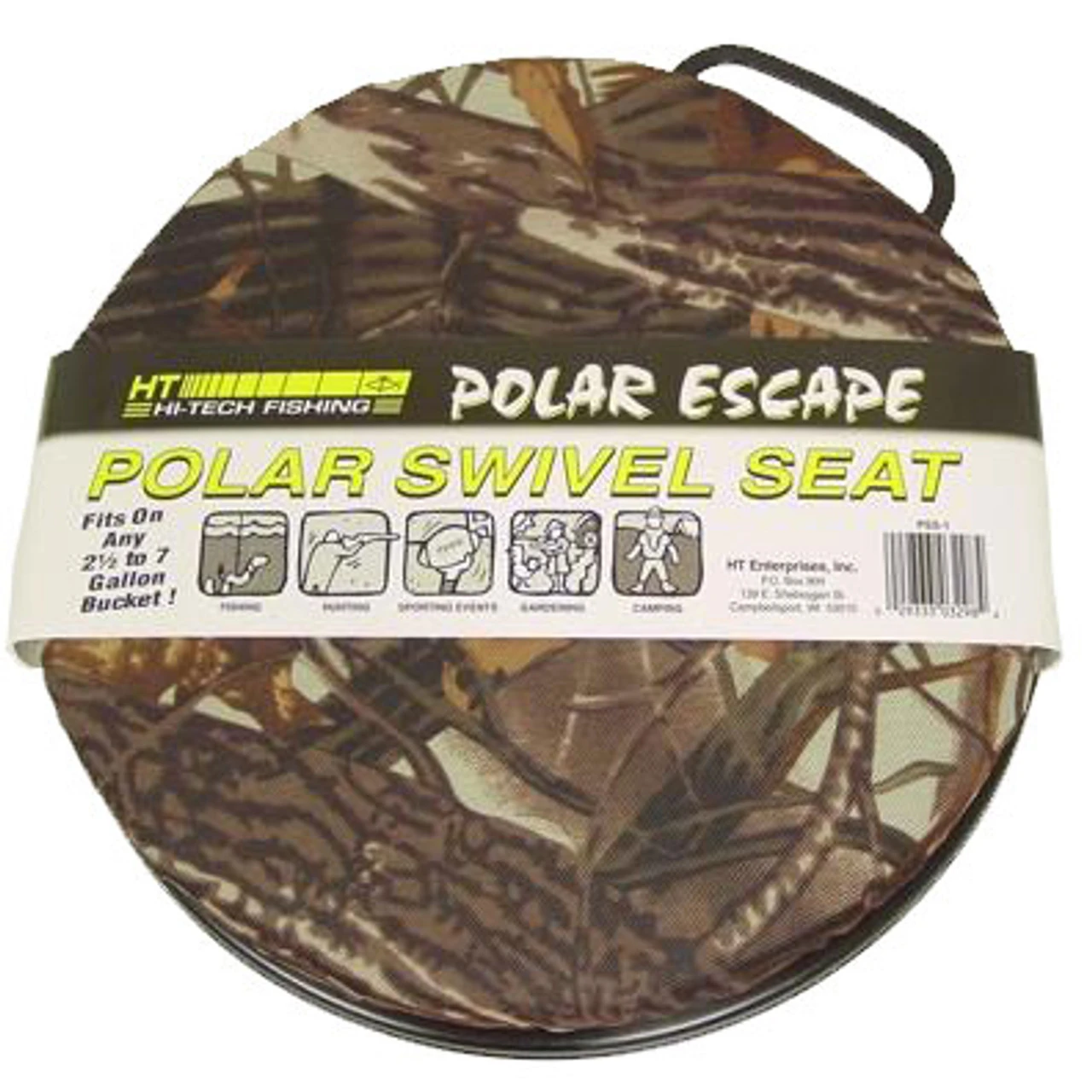 HT Polar Camo Swivel Cushioned Bucket Seat - Fits 5 Or 6 Gallon Pails 1 HT Polar Camo Swivel Cushioned Bucket Seat - Fits 5 Or 6 Gallon Pails