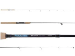 TackleDirect Silver Hook 2-Piece Spinning Rods W/ Travel Case